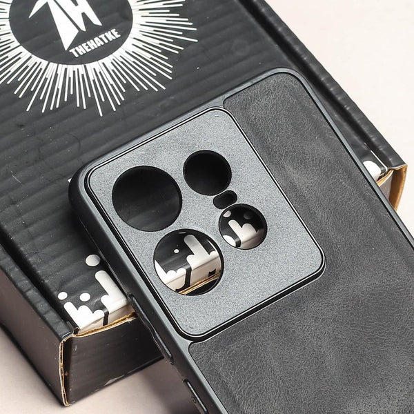 Black Classic Leather Case for Motorola Edge 50 Pro