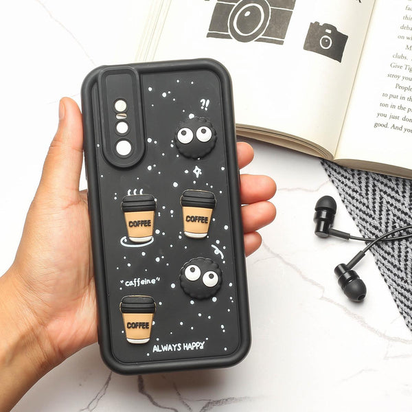 Black COFFEE (ALWAYS HAPPY) Silicone case for Vivo V15 Pro