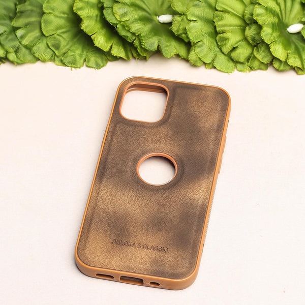 Brown Classic Leather Case for Apple Iphone 13