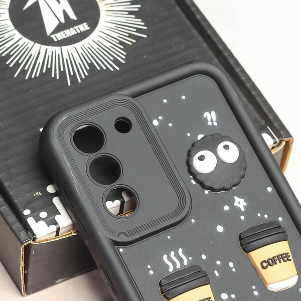 Black COFFEE (ALWAYS HAPPY) Silicone case for Samsung S21