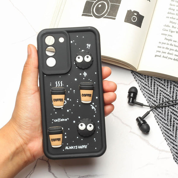 Black COFFEE (ALWAYS HAPPY) Silicone case for Samsung S21