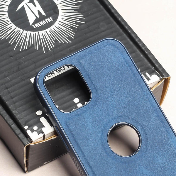 Dark Blue Classic Leather Case for Apple Iphone 13