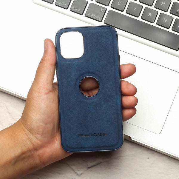 Dark Blue Classic Leather Case for Apple Iphone 13