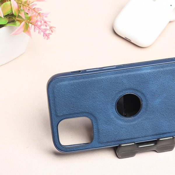 Dark Blue Classic Leather Case for Apple Iphone 13