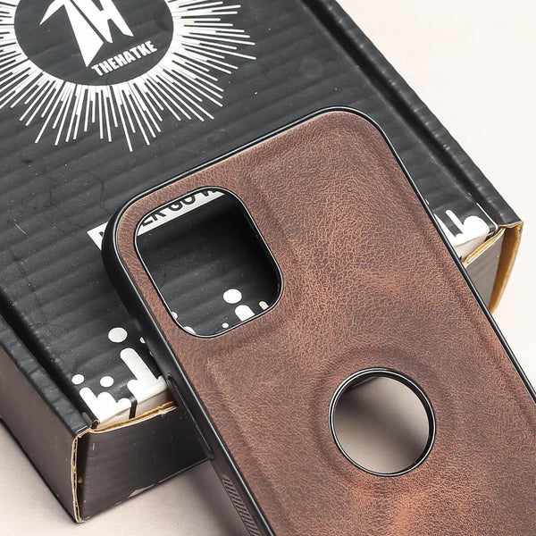 Dark Brown Classic Leather Case for Apple Iphone 13