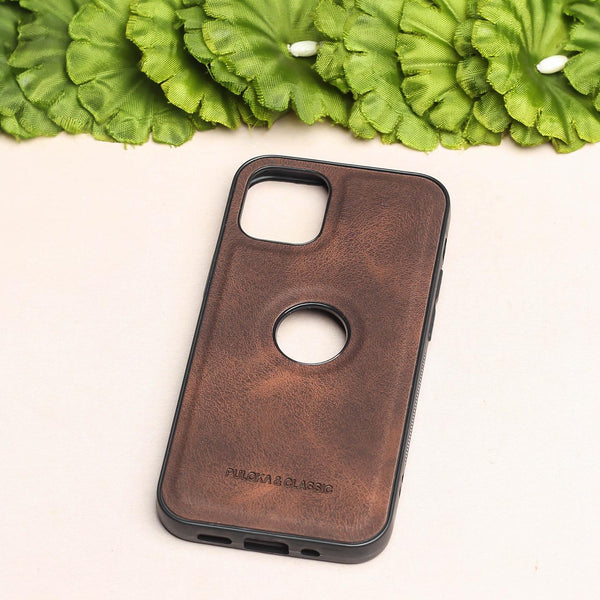 Dark Brown Classic Leather Case for Apple Iphone 13