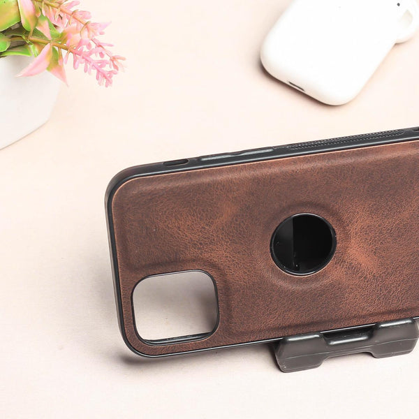 Dark Brown Classic Leather Case for Apple Iphone 13