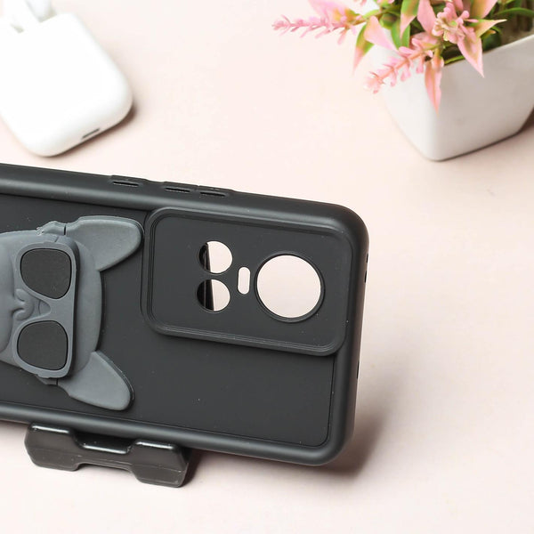 Black SHOUNENN BULLDOG Silicone case for Oppo Reno 10 Pro