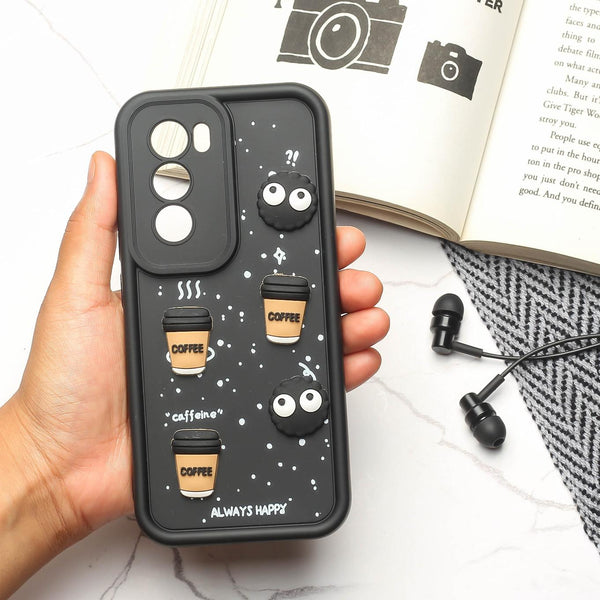 Black COFFEE (ALWAYS HAPPY) Silicone case for Oppo Reno 12