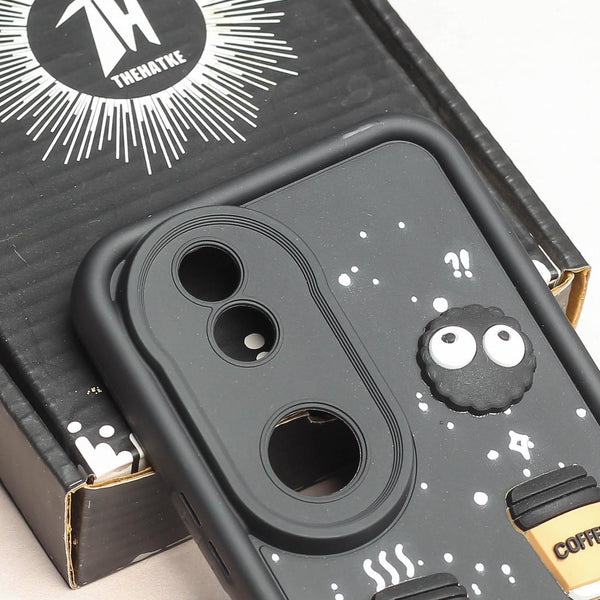 Black COFFEE (ALWAYS HAPPY) Silicone case for Vivo V50