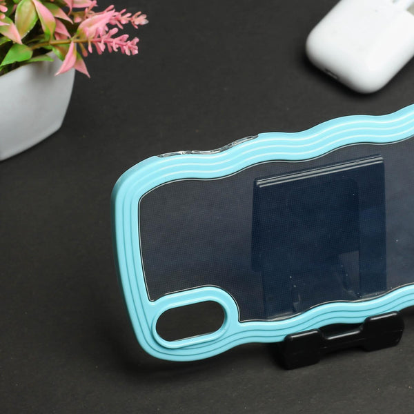 Light Blue Zig Zag Frame Silicon Case for Apple Iphone X\xs
