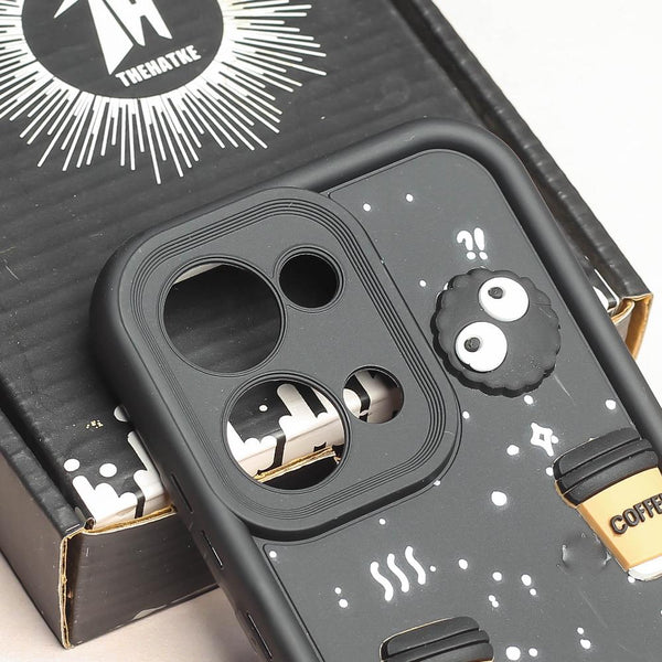 Black COFFEE (ALWAYS HAPPY) Silicone case for Oppo Reno 13