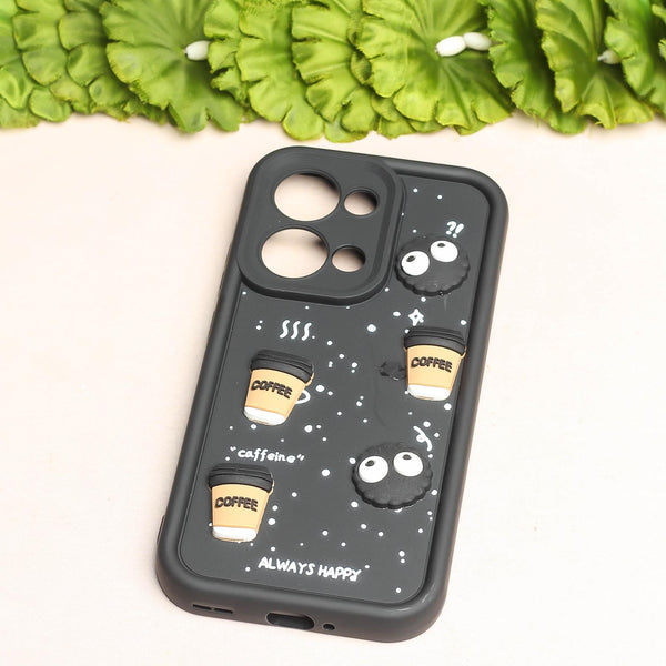 Black COFFEE (ALWAYS HAPPY) Silicone case for Oppo Reno 13