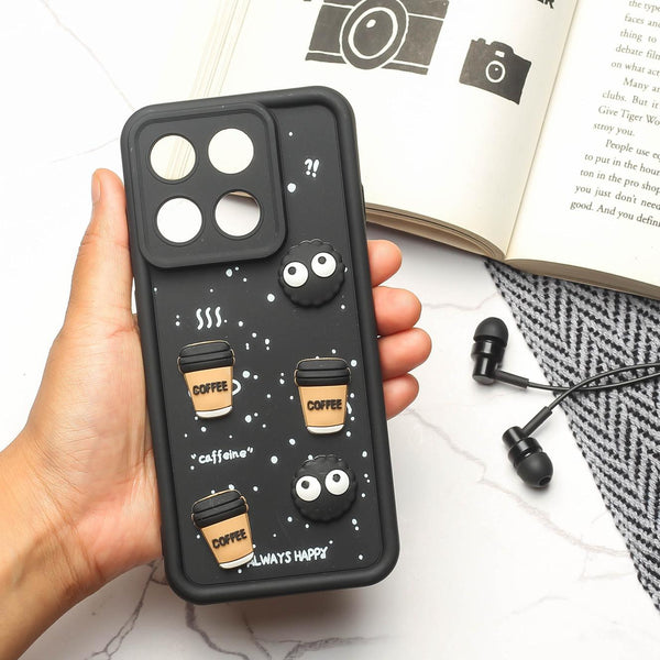 Black COFFEE (ALWAYS HAPPY) Silicone case for Motorola Edge 60 Fusion