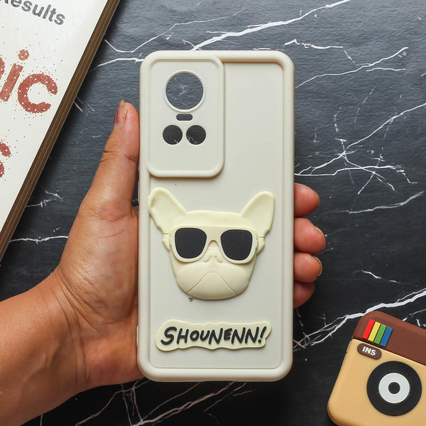 Cream SHOUNENN BULLDOG Silicone case for Oppo Reno 10 Pro
