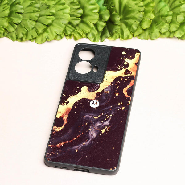 Black Gold Blaze metal back case for Moto G85