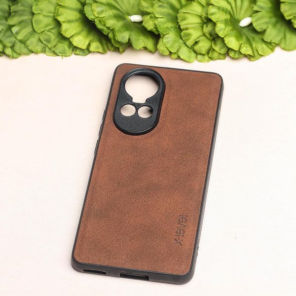 X-LEVEL Dark Brown Leather Case for Oppo Reno 10 Pro