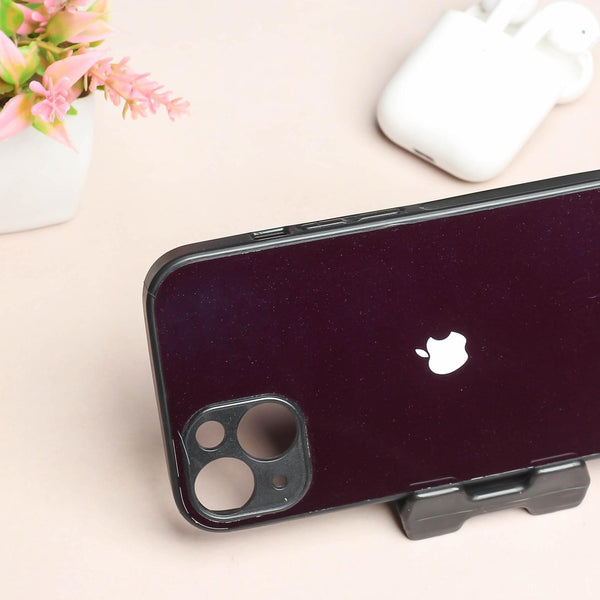 Black metal back case for Apple Iphone 13