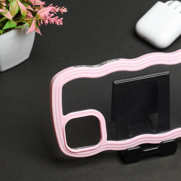 Pink Zig Zag Frame Silicon Case for Apple Iphone 12 Pro Max