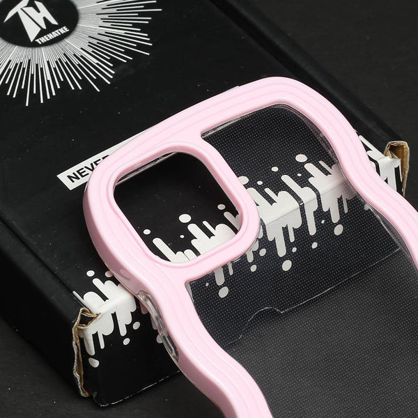 Pink Zig Zag Frame Silicon Case for Apple Iphone 12 Pro Max