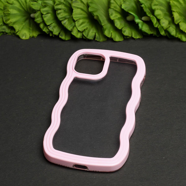 Pink Zig Zag Frame Silicon Case for Apple Iphone 12 Pro Max