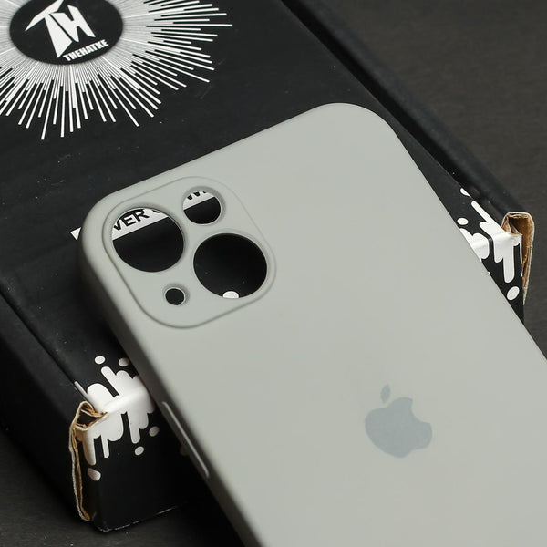 Light Brown Original Camera Safe Silicone case for Apple iphone 15 Plus