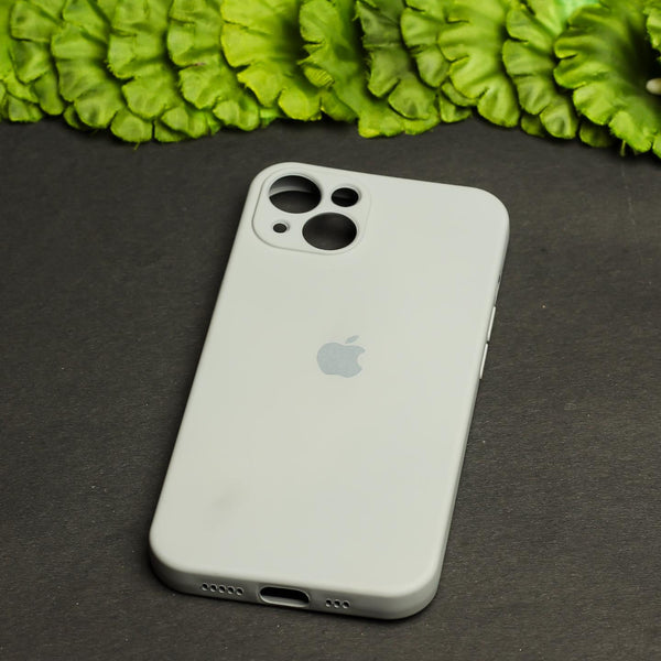 Light Brown Original Camera Safe Silicone case for Apple iphone 15 Plus