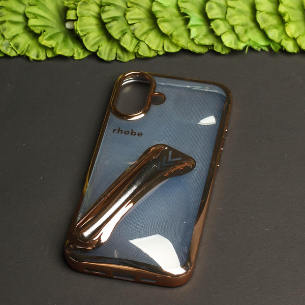 Rhobe Golden Silicone Case for Apple Iphone 16 Plus