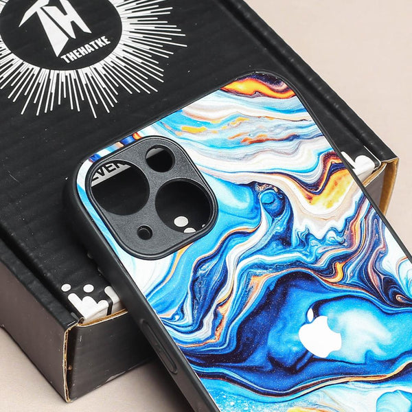 Blue Opulent metal back case for Apple Iphone 13