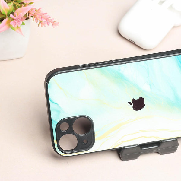 Green Luxe Marble metal back case for Apple Iphone 13