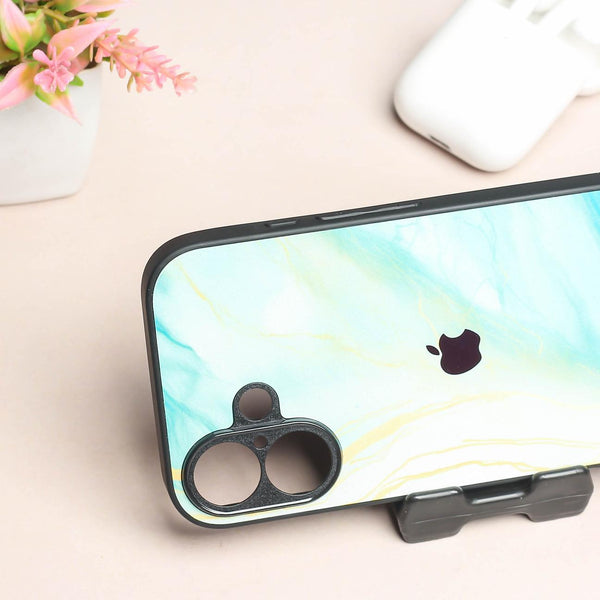 Green Luxe Marble metal back case for Apple Iphone 16