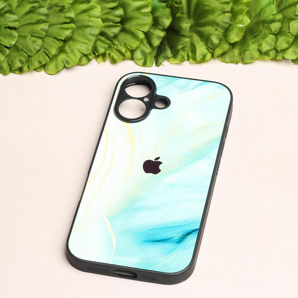Green Luxe Marble metal back case for Apple Iphone 16