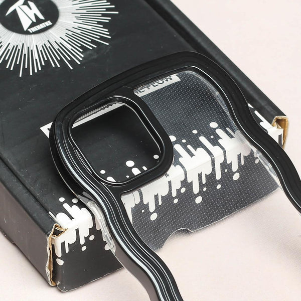 Black Zig Zag Frame  Silicon Case for Apple Iphone 12 Pro Max