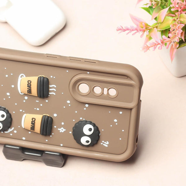 Brown COFFEE (ALWAYS HAPPY) Silicone case for Vivo V15 Pro