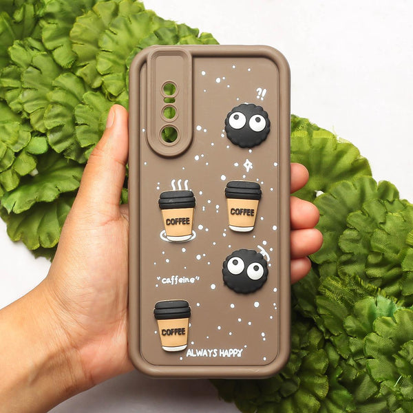 Brown COFFEE (ALWAYS HAPPY) Silicone case for Vivo V15 Pro
