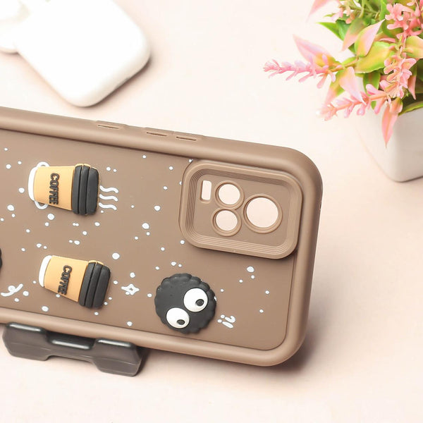 Brown COFFEE (ALWAYS HAPPY) Silicone case for Vivo V20