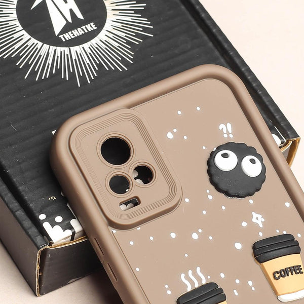 Brown COFFEE (ALWAYS HAPPY) Silicone case for Vivo V20
