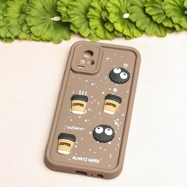Brown COFFEE (ALWAYS HAPPY) Silicone case for Vivo V20