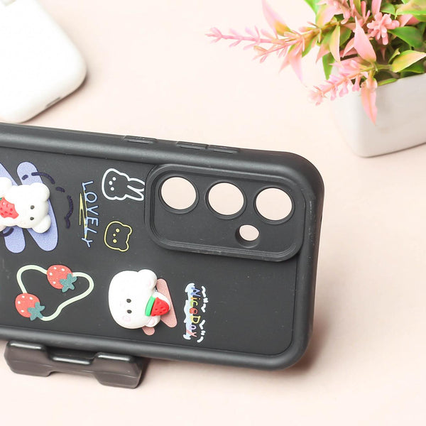 Black Little Bunny Silicone case for Samsung A55