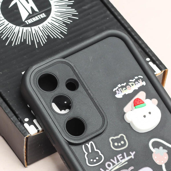 Black Little Bunny Silicone case for Samsung A55