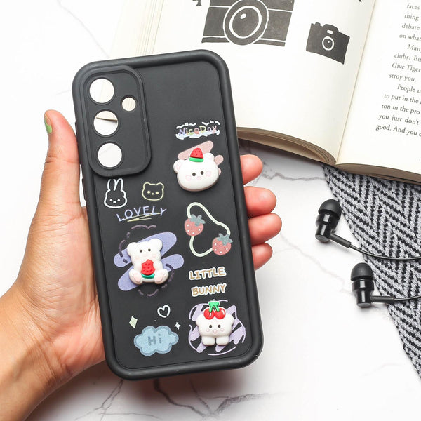 Black Little Bunny Silicone case for Samsung A55