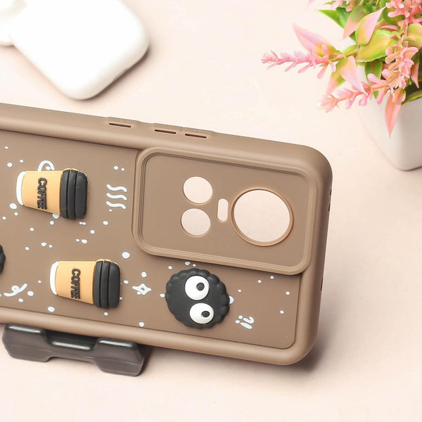 Brown COFFEE (ALWAYS HAPPY) Silicone case for Oppo Reno 10