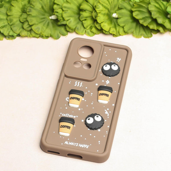 Brown COFFEE (ALWAYS HAPPY) Silicone case for Oppo Reno 10