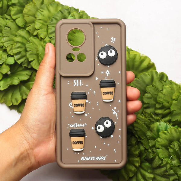 Brown COFFEE (ALWAYS HAPPY) Silicone case for Oppo Reno 10