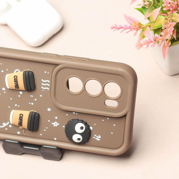 Brown COFFEE (ALWAYS HAPPY) Silicone case for Oppo Reno 12