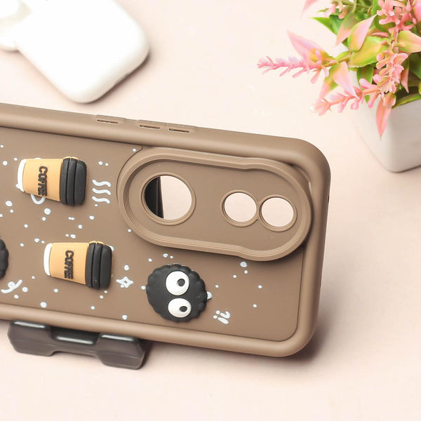 Brown COFFEE (ALWAYS HAPPY) Silicone case for Vivo V50