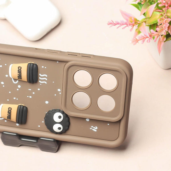 Brown COFFEE (ALWAYS HAPPY) Silicone case for Motorola Edge 60 Fusion