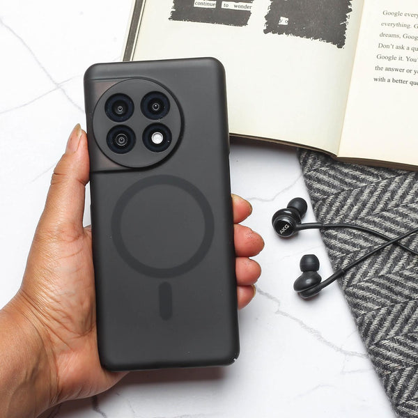 Black Paper Matte Magsafe Case for Oneplus 11r