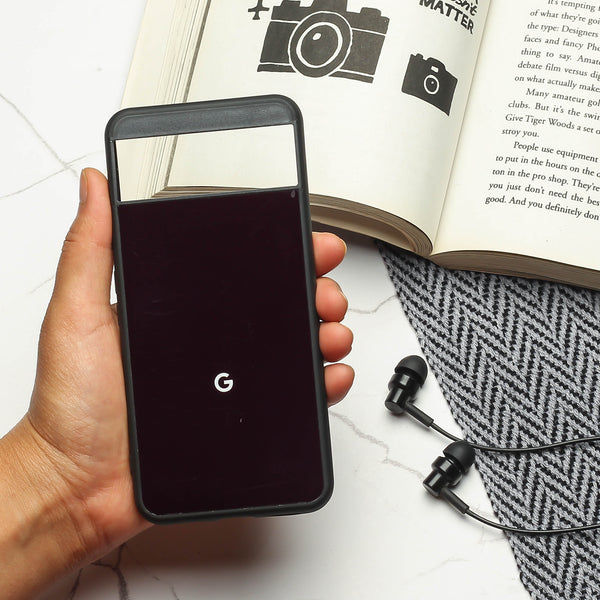 Black metal back case for Google Pixel 8A