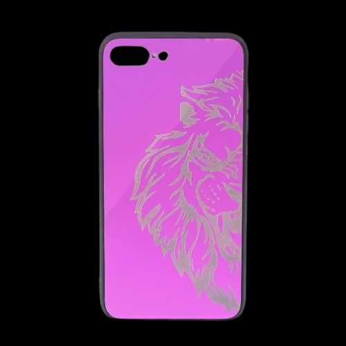 Purple Lion mirror Silicone Case for Apple Iphone 8 Plus